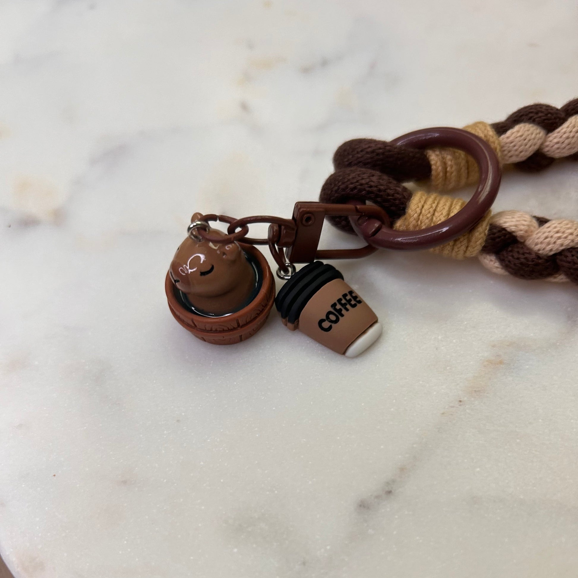 Bracelet with a clasp on a marble surface